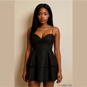 Monique Lhuillier Tiered Floral Mini Dress Size 4 #294